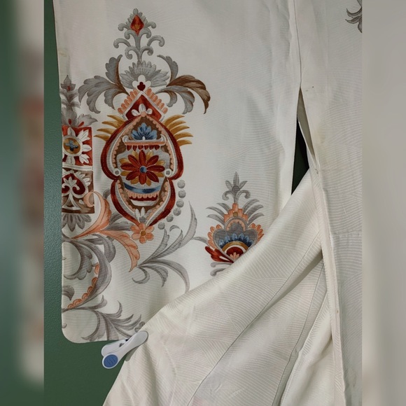 Authentic Japanese Kimono | Antique | Tsukesage | Chintz Abstract Flower Pattern - Picture 3 of 9